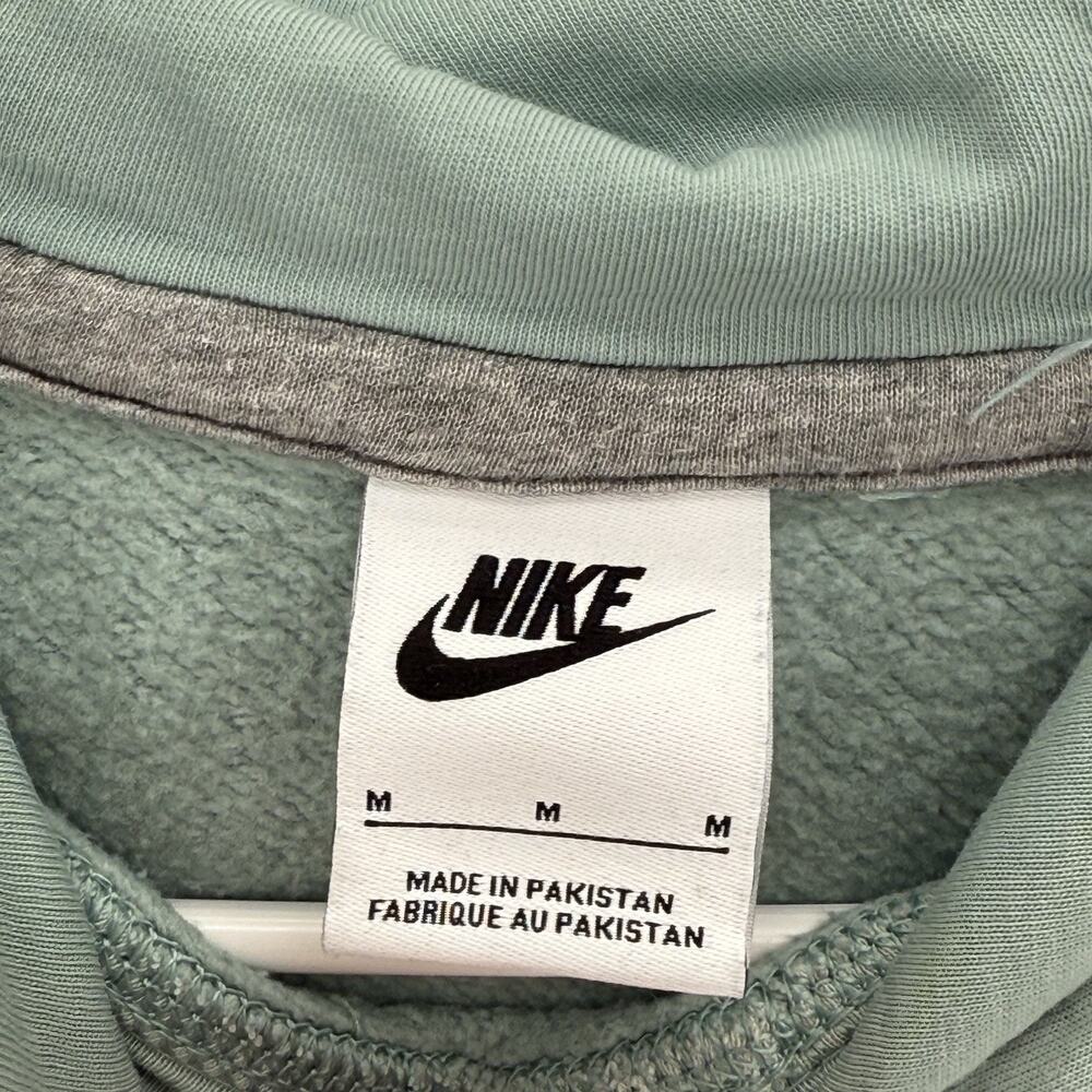 Nike Hoodie Mens M Green Seafoam Pullover Fleece Sweatshirt Embroidered Swoosh - Picture 4 of 10